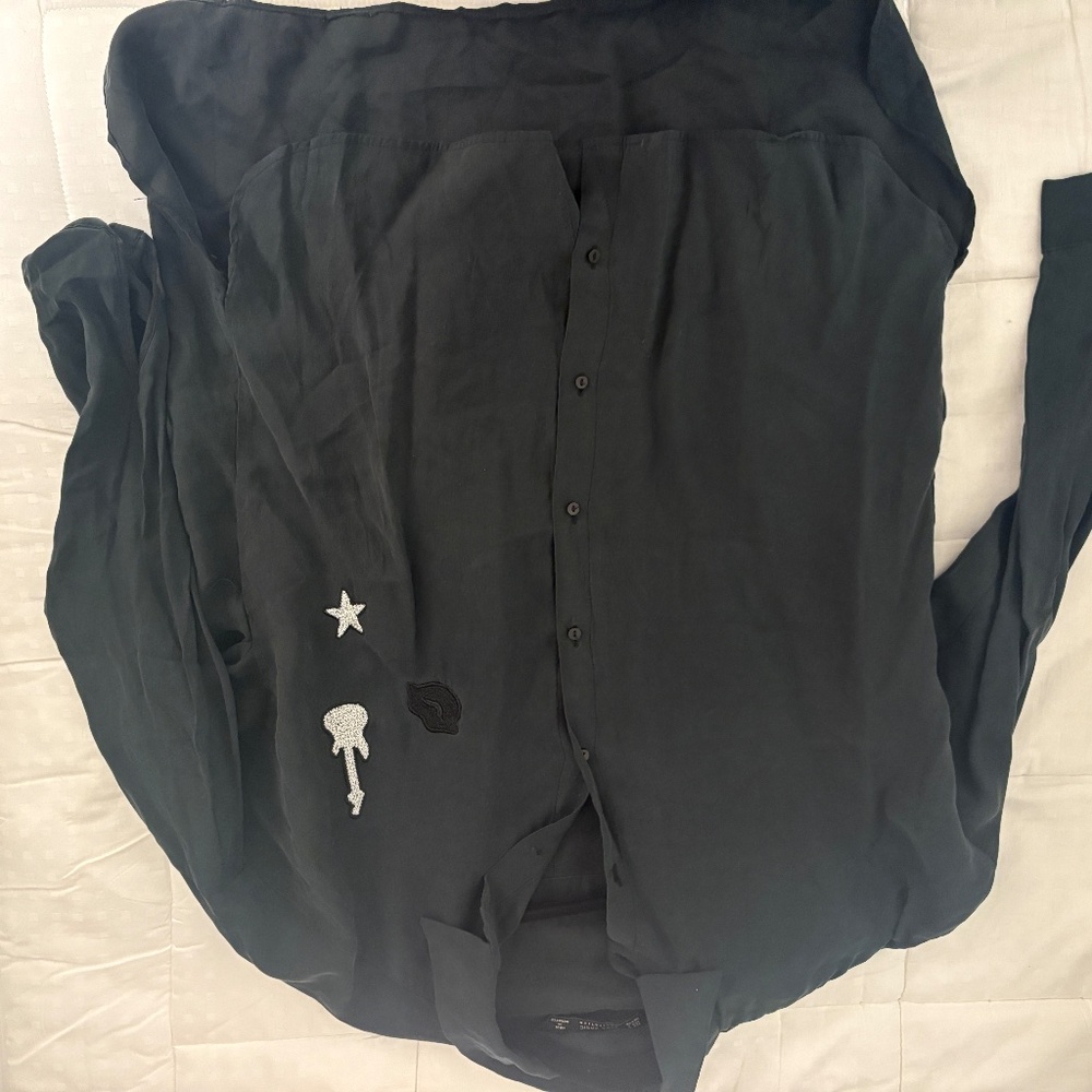 Zara embroidered blouse
